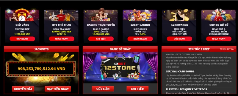 hệ thống cá cược 12BET